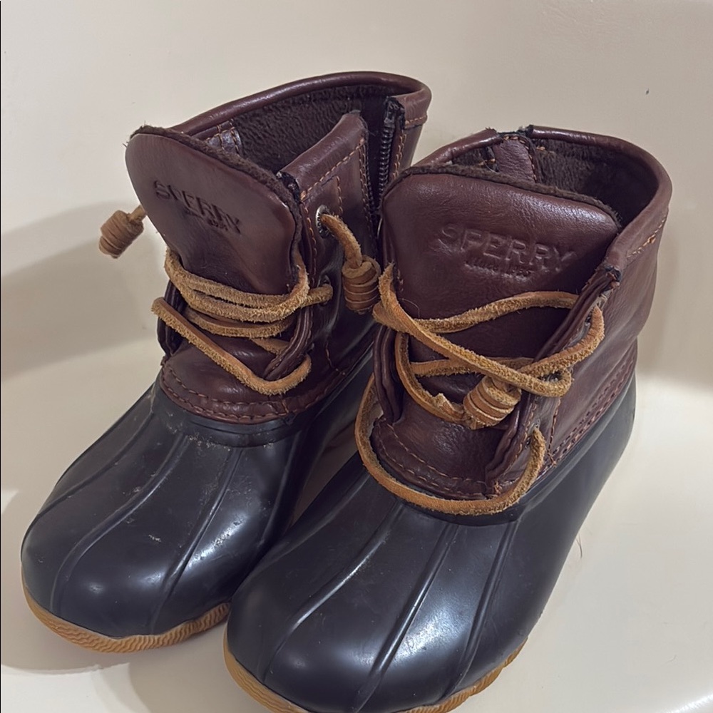 Sperry Kids Leather and Rubber Boots